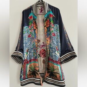 Johnny Was Long Silk Bomber Jacket